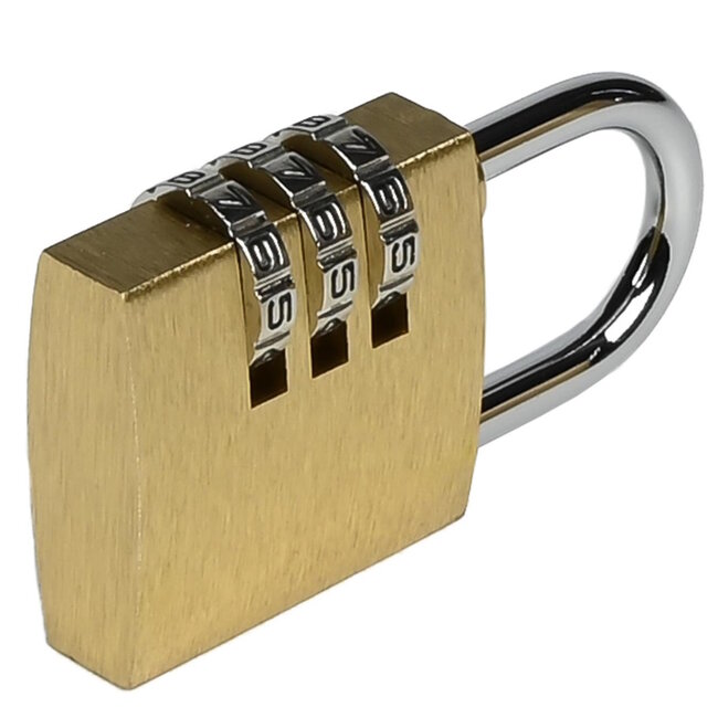 Tri-Circle Set van 10 compacte hangsloten met cijfercode - 30 mm - messing en staal