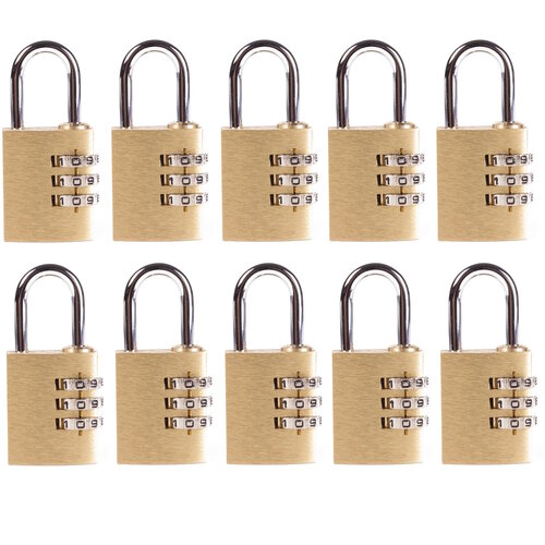 Tri-Circle Hangslot Set met Cijfercode - Codeslot - 30 mm - 10 stuks Tri-Circle Hangslot Set met Cijfercode - Codeslot - 30 mm - 10 stuks