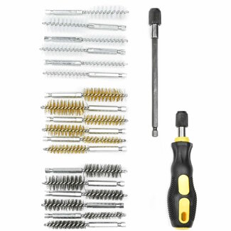 Hofftech Borstelset - Nylon, Staal en Messing - 18-delig - Verschillende Maten