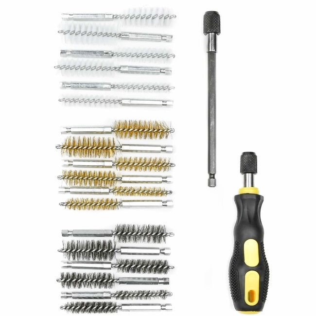 Hofftech Borstelset - Nylon, Staal en Messing - 18-delig - Verschillende Maten