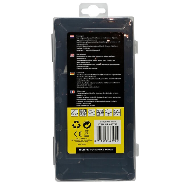 Benson Graveerpen met Accessoires - Inclusief Letter- en Cijfersjabloon - Werkt op AAA Batterijen