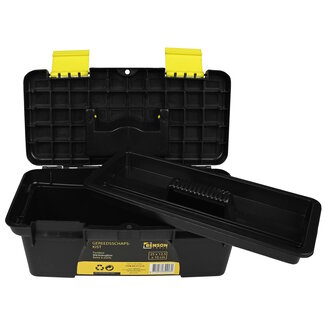 Benson Compacte gereedschapskist - lichtgewicht - 25 x 12,5 x 10 cm - zwart/geel