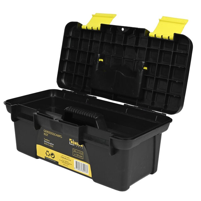 Benson Compacte gereedschapskist - lichtgewicht - 25 x 12,5 x 10 cm - zwart/geel
