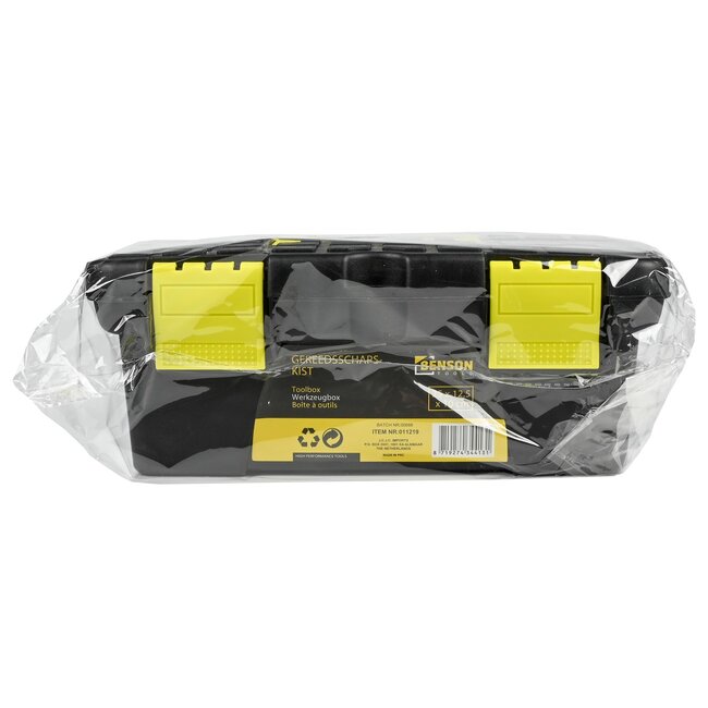 Benson Compacte gereedschapskist - lichtgewicht - 25 x 12,5 x 10 cm - zwart/geel