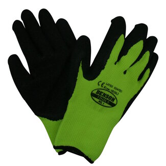 Benson Winterhandschoenen - Latex Grip - Gebreid - Neon Geel - XL Benson Winterhandschoenen - Latex Grip - Gebreid - Neon Geel - XL