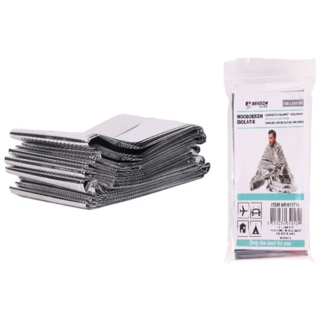 Benson Isolerende nooddeken - wind- en waterafstotend - 130 x 210 cm - compact en lichtgewicht