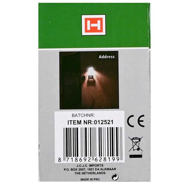 Hofftech Stijlvolle LED wandlamp - solar - RVS - IP44 - 10x5x8 cm