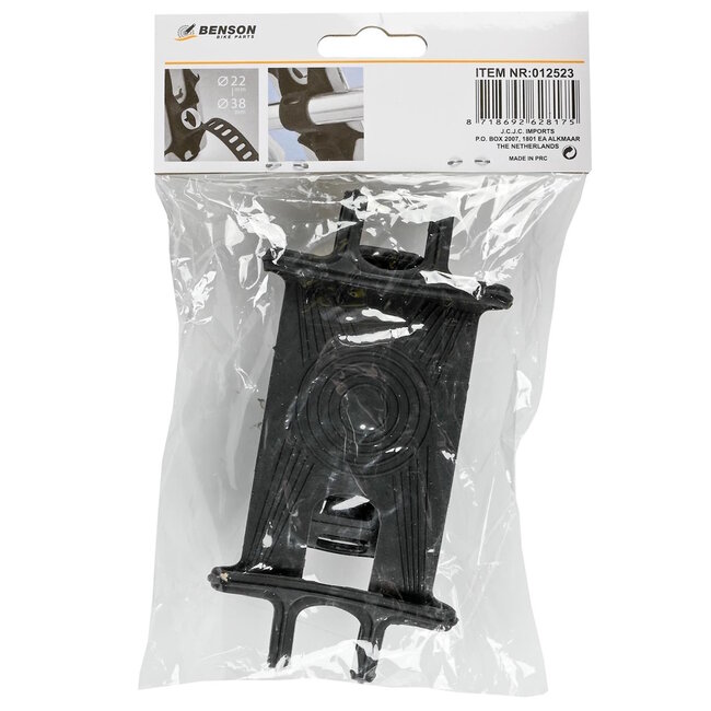 Benson Universele fiets telefoonhouder - verstelbaar - zwart