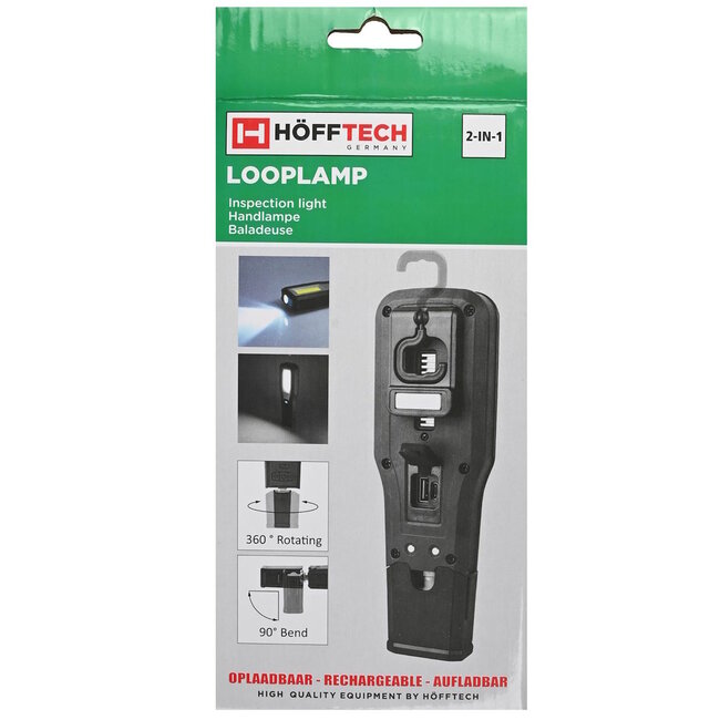 Hofftech Oplaadbare looplamp - hoge helderheid - 2 oplaadmethoden - 550/250 lumen - 2000 mAh