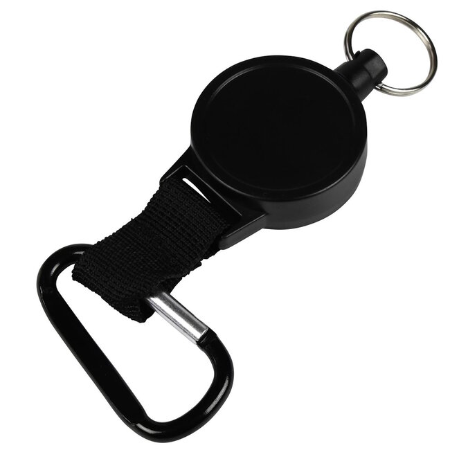 Benson Uittrekbare sleutelhanger - rollerclip 70 cm - met karabijnhaak - zwart