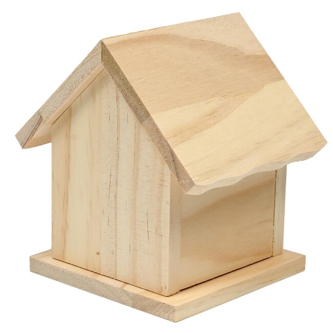 Benson Houten vogelhuisje bouwpakket - creatief schilderen en decoreren - 11 x 10 x 12 cm