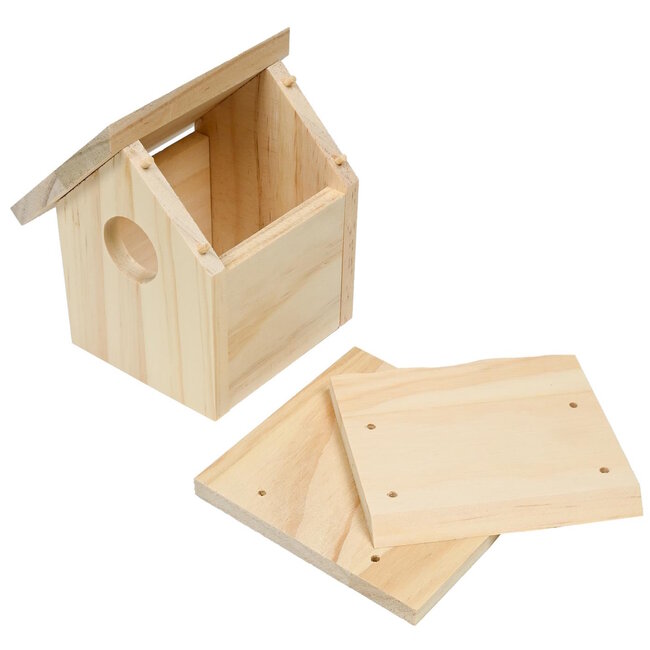 Benson Houten vogelhuisje bouwpakket - creatief schilderen en decoreren - 11 x 10 x 12 cm