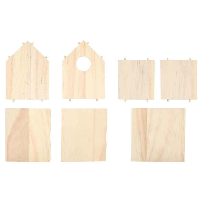 Benson Houten vogelhuisje bouwpakket - creatief schilderen en decoreren - 11 x 10 x 12 cm