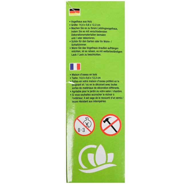 Benson Houten vogelhuisje bouwpakket - creatief schilderen en decoreren - 11 x 10 x 12 cm