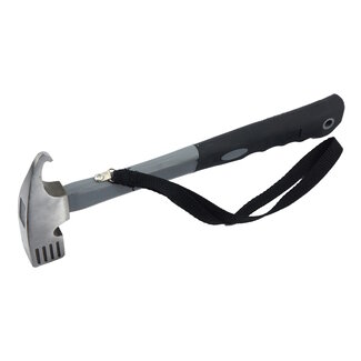Benson Campinghamer - 450 gram - 30 cm - Rubberen grip - Grijs/Zwart Benson Campinghamer - 450 gram - 30 cm - Rubberen grip - Grijs/Zwart