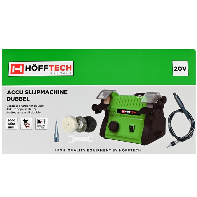Hofftech Draadloze slijpmachine - multifunctioneel - 20V - antislip - inclusief accu en toebehoren