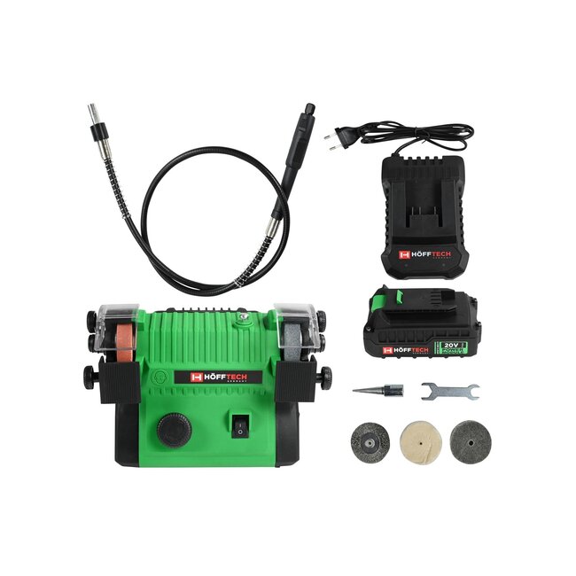 Hofftech Draadloze slijpmachine - multifunctioneel - 20V - antislip - inclusief accu en toebehoren