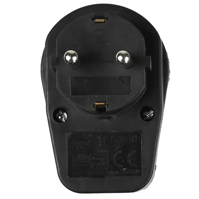 Benson Doorvoerstekker - Schuko stopcontact - Schakelaar - Zwart - 3500W
