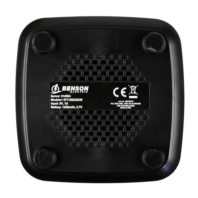 Benson Bluetooth luidspreker - Dansend licht - 3 uur muziek - 9 lichtmodi - Zwart