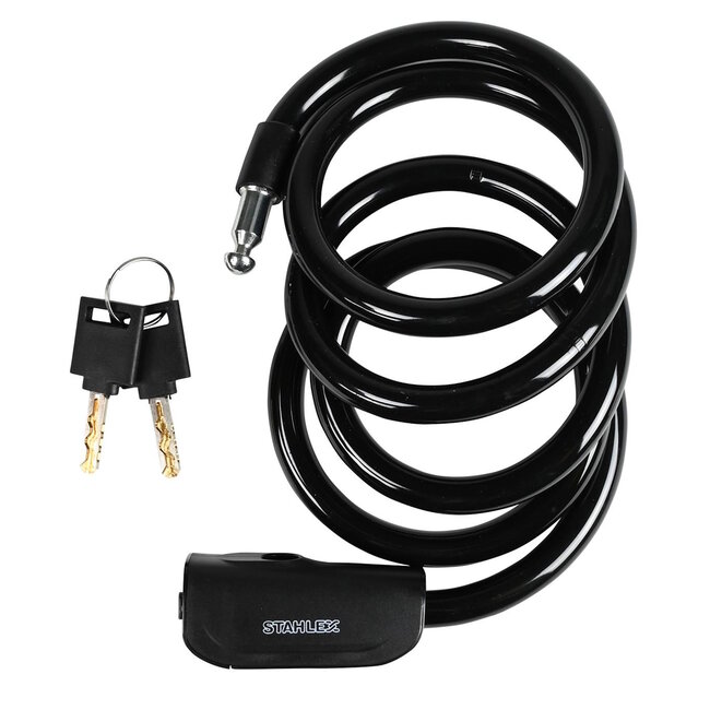 Stahlex Kabelslot - Extra beveiligd - Stootvast kunststof - Ø 12 x 1500 mm - Inclusief 2 sleutels