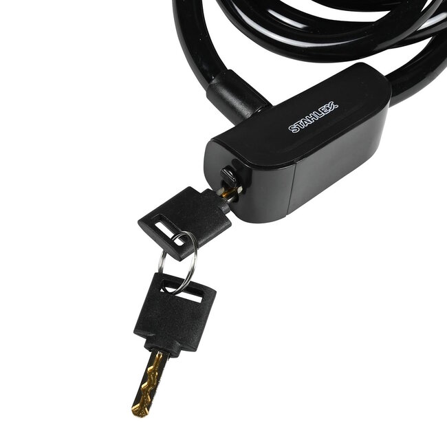 Stahlex Kabelslot - Extra beveiligd - Stootvast kunststof - Ø 12 x 1500 mm - Inclusief 2 sleutels