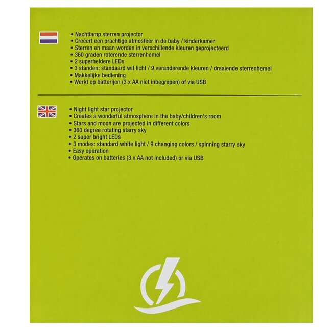 Benson Magische sterrenhemel projector - 360-graden rotatie - 3 standen - USB en batterij