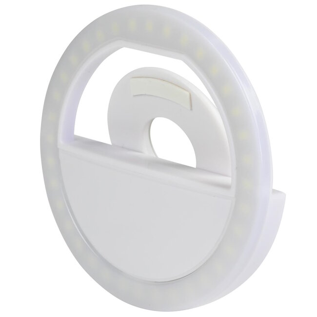 Benson LED selfie ringlicht - 36 LED's - 3 lichtstanden - oplaadbaar - clipbevestiging
