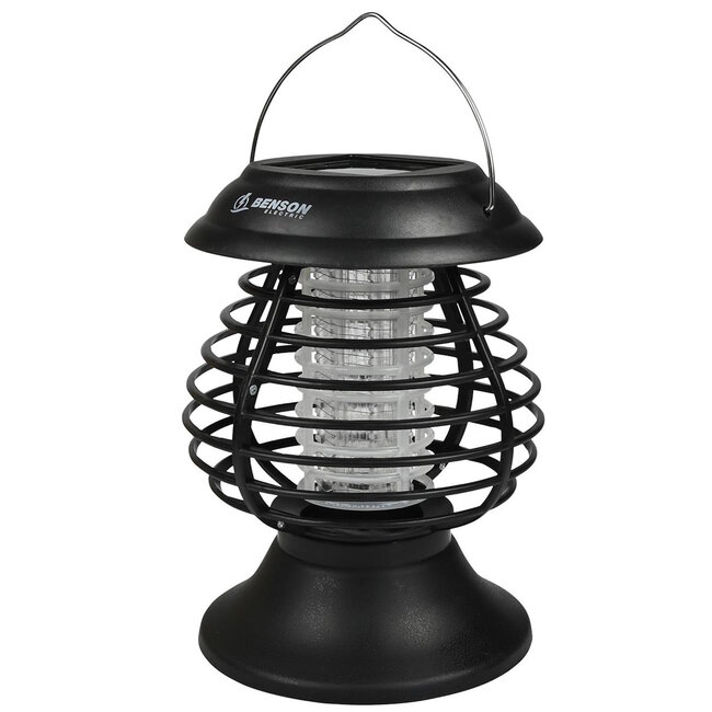 Benson Draagbare muggenlamp op zonne-energie - blauw UV-licht - binnen en buiten - 14x14x19.5 cm