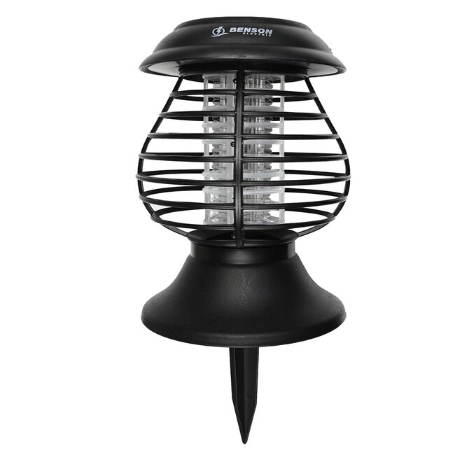 Benson Draagbare muggenlamp op zonne-energie - blauw UV-licht - binnen en buiten - 14x14x19.5 cm