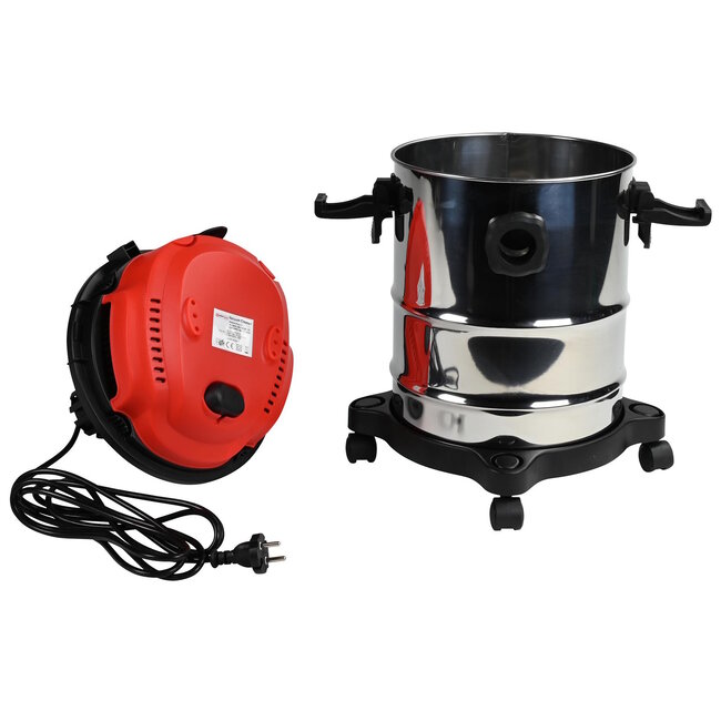 Benson Stofzuiger droog en nat - 1200W - 15 liter - 8-delig - RVS behuizing - met blaasfunctie