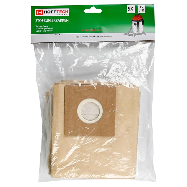 Benson 5-delige stofzuigerzakken - 15 liter - duurzaam en hoogwaardig materiaal