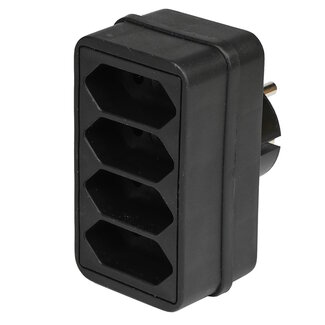 Benson Verloopstekker - Quattro - Vier aansluitingen - Zwart - 2300W