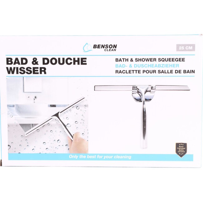 Benson Badkamerwisser met houder - roestvrij staal - 25 cm - chroom