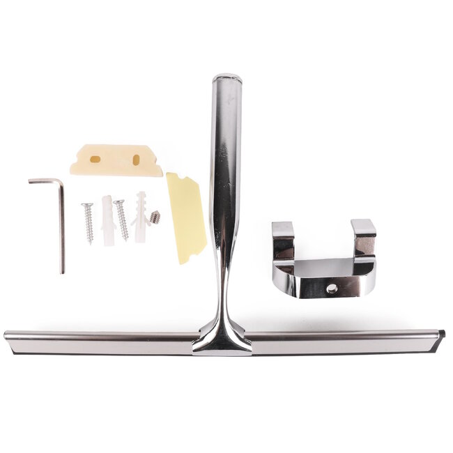 Benson Badkamerwisser met houder - roestvrij staal - 25 cm - chroom