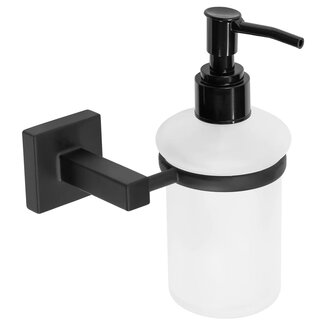 REA Ronde zeepdispenser wandmodel - mat zwart - compact design - 9.5 x 13 x 15 cm REA Ronde zeepdispenser wandmodel - mat zwart - compact design - 9.5 x 13 x 15 cm