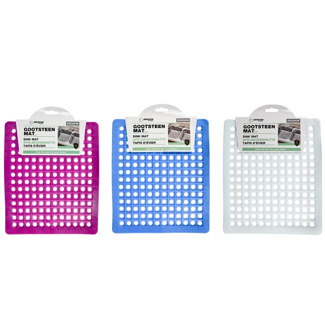 Benson Vierkante gootsteenmat - PVC - Op maat te knippen - 30 x 25 cm - Diverse kleuren