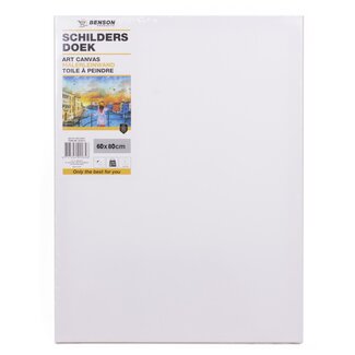 Benson Schilderdoek - Canvas - 60x80 cm - Wit - Ideaal voor Acrylverf