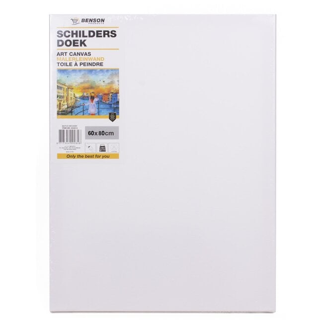 Benson Schilderdoek - Canvas - 60x80 cm - Wit - Ideaal voor Acrylverf