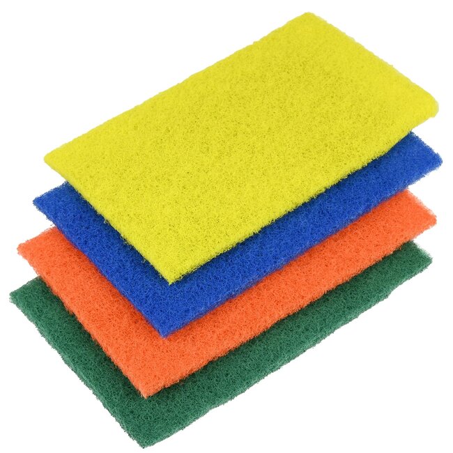 Magic Clean Schuurpads - Hardnekkige vlekken - Compact - 4 stuks - Geel/Oranje/Blauw/Groen