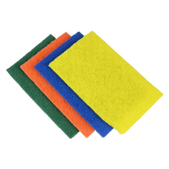 Magic Clean Schuurpads - Hardnekkige vlekken - Compact - 4 stuks - Geel/Oranje/Blauw/Groen