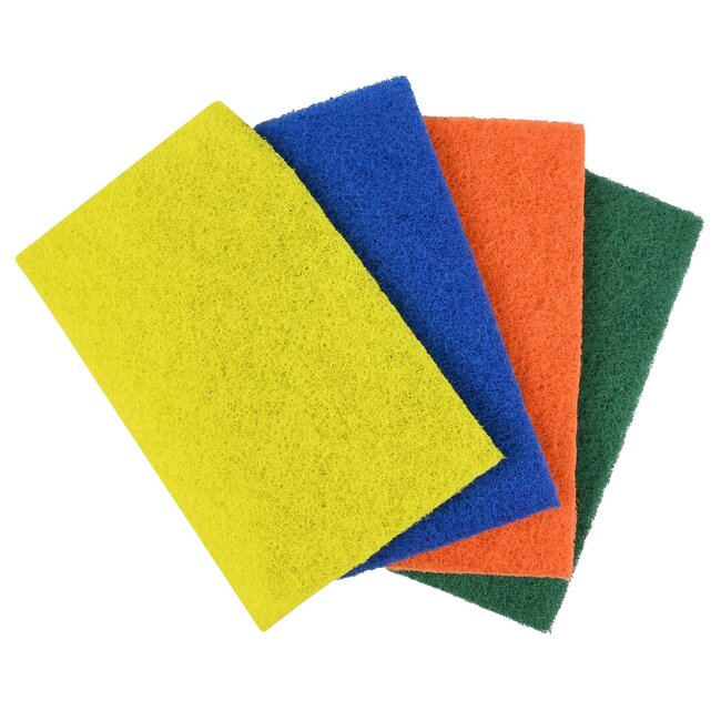 Magic Clean Schuurpads - Hardnekkige vlekken - Compact - 4 stuks - Geel/Oranje/Blauw/Groen