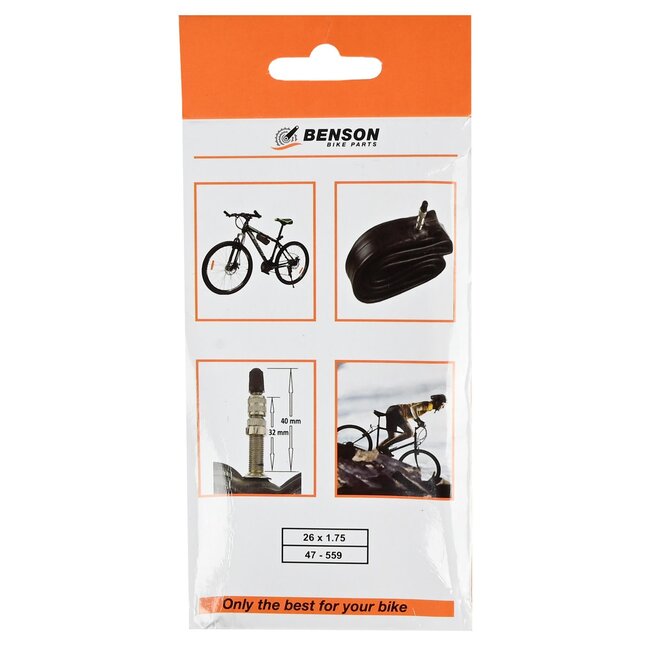 Benson Binnenband - 26 x 1.75 - Dunlop ventiel - Zwart - Rubber - Lichtgewicht