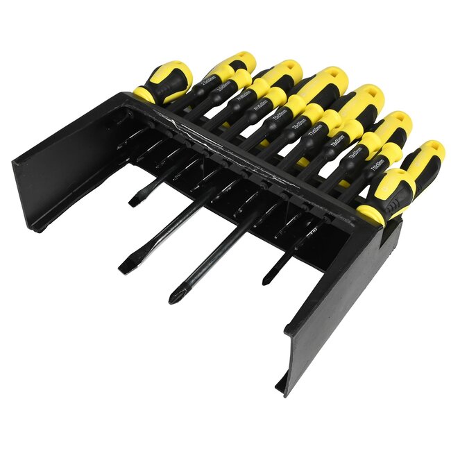 Benson 18-delige schroevendraaierset - magnetische punten - antislip handvat - wandhouder