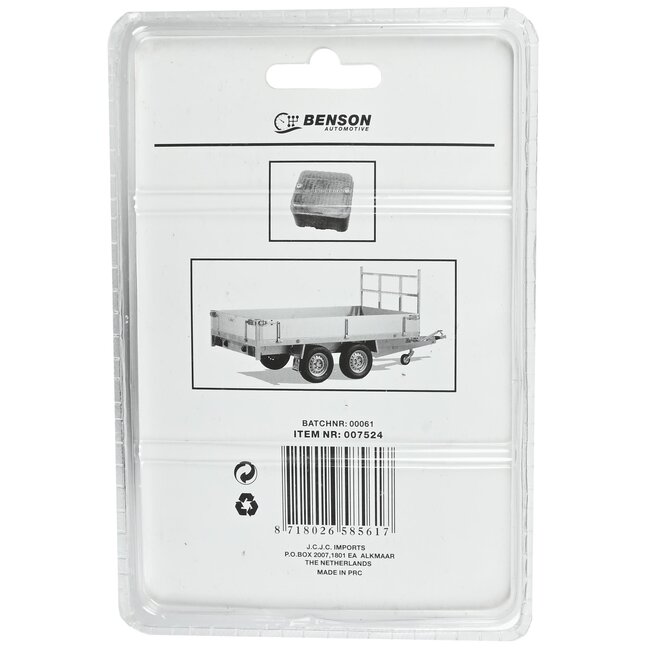 Benson Mistachterlicht - Compact - Rood - 85 x 75 mm - Inclusief Bevestigingsmateriaal