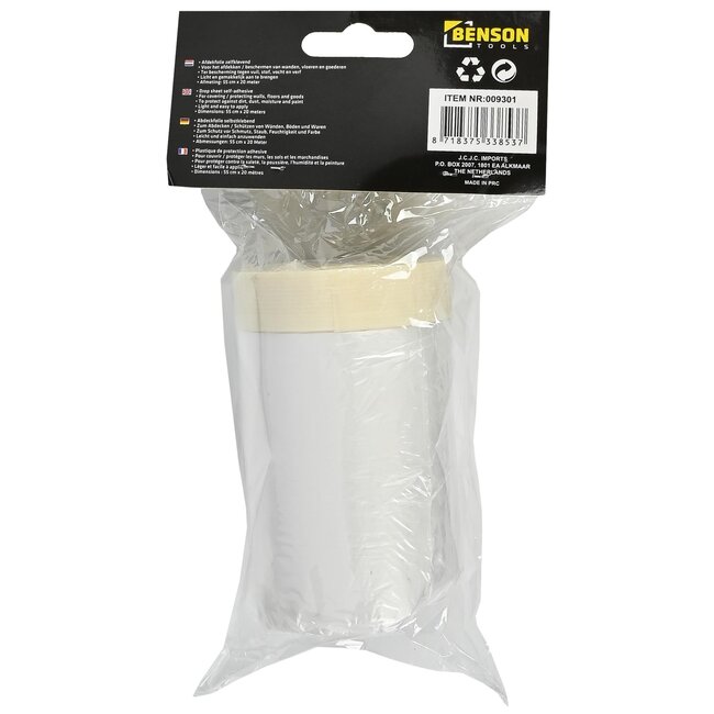 Benson Zelfklevende afdekfolie - 55 cm x 25 meter - Bescherming tegen vuil, stof en vocht