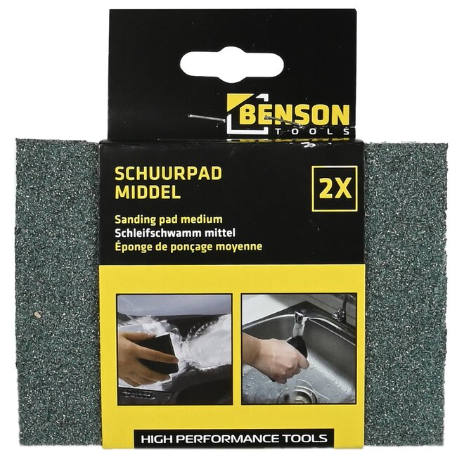Benson Schuurspons groen - medium korrel 120 - flexibel - 2 stuks
