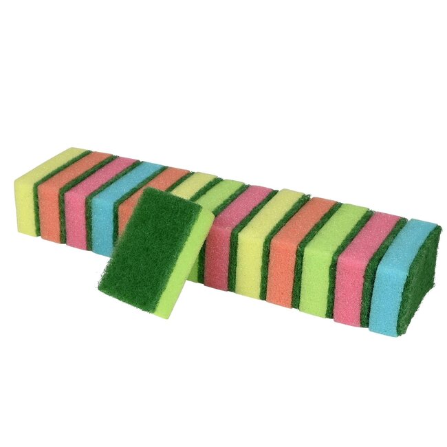 Merkloos Mini schuursponsen - set van 14 - duurzaam en effectief - compact formaat