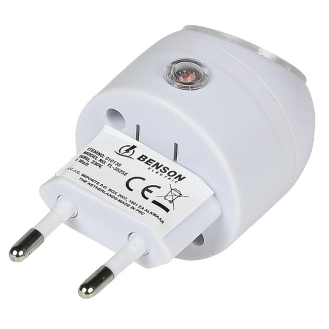 Benson Nachtlampje met sensor - 360° draaibaar - energiezuinig 1W - direct in stopcontact
