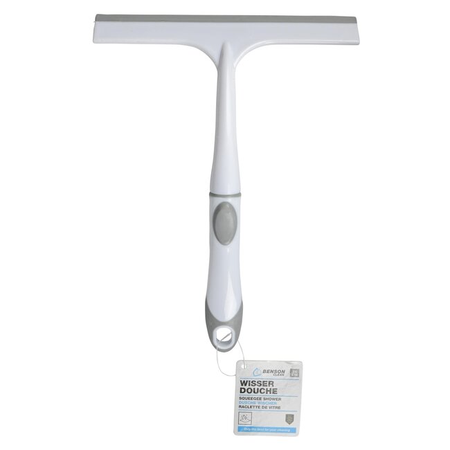 Benson Ergonomische wisser - streeploze ramen en douchecabines - 25 cm - zilver/wit