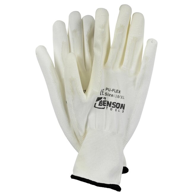 Benson Werkhandschoenen - PU Flex Nylon - Schilderen - Maat 10 (XL) - Wit